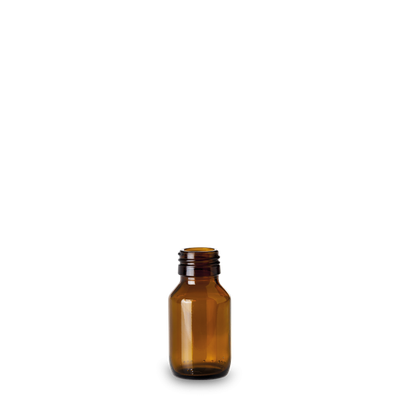 50 ml medicine bottle glass brown PP 28 round
