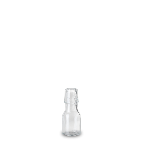 50 ml swing-top bottle - clear glass - hole mouth