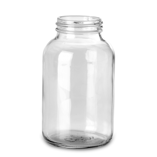 1000 ml wide-neck glass glass clear GL 68 round