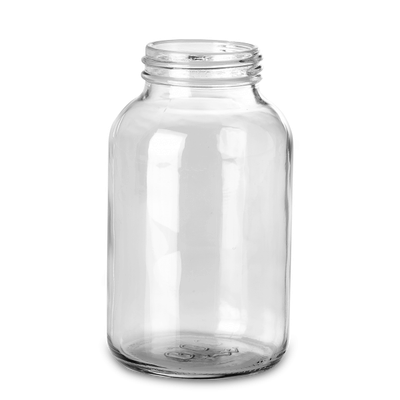 1000 ml Weithalsglas Glas klar GL 68 rund