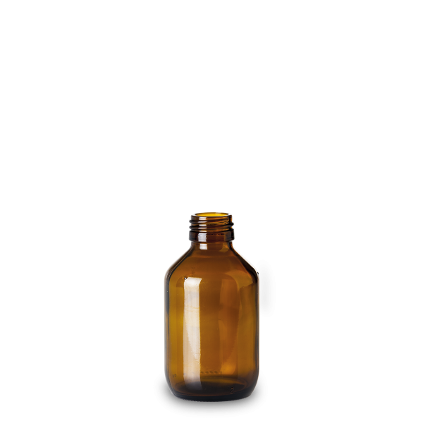 150 ml medicine bottle glass brown PP 28 round
