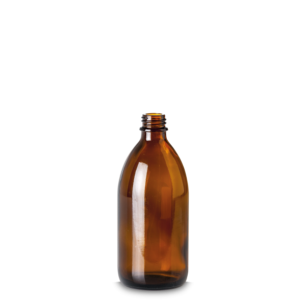 250 ml narrow neck glass brown GL 22 round