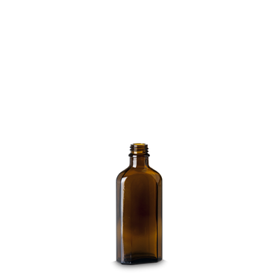 Flacon meplat 100 ml verre marron GL 22 meplat