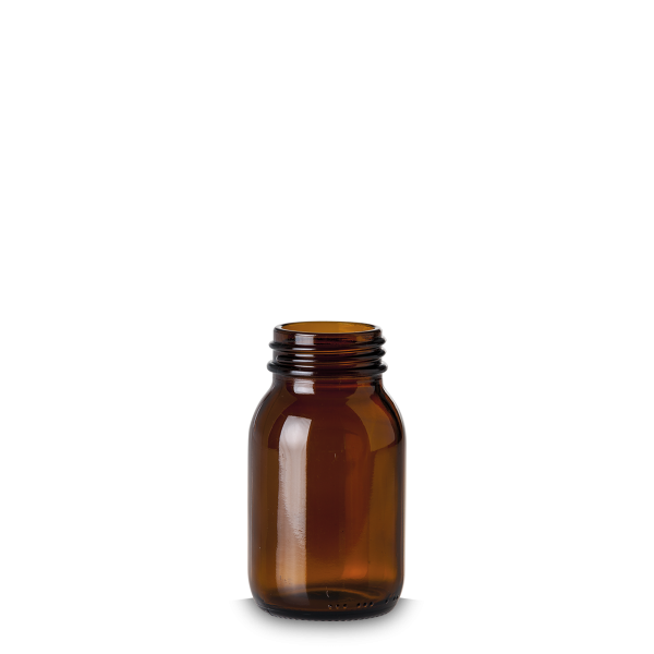 125 ml wide-neck glass glass brown GL 40 round