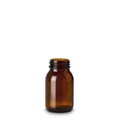 125 ml Weithalsglas Glas braun GL 40 rund