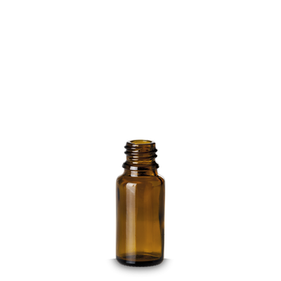 Flacon compte-gouttes 15 ml verre marron GL 18 rond