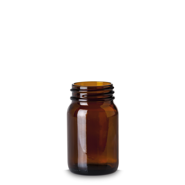 200 ml wide-neck glass glass brown GL 55 round