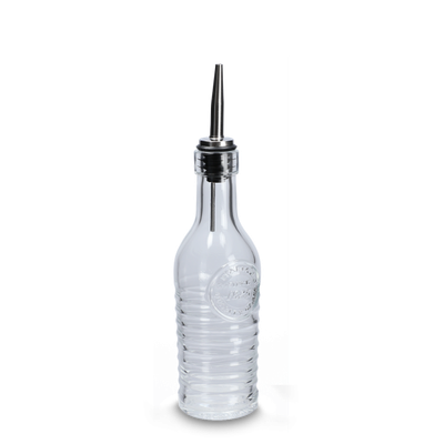 268 ml - oil bottle - glass - clear - including stainless steel pourer