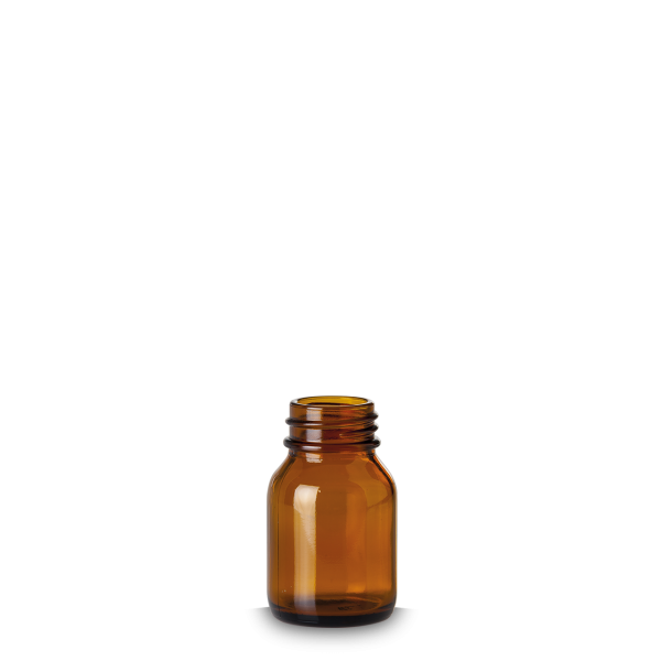 50 ml wide neck glass brown GL 32 round
