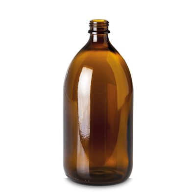 1000 ml narrow neck glass brown GL 28 round