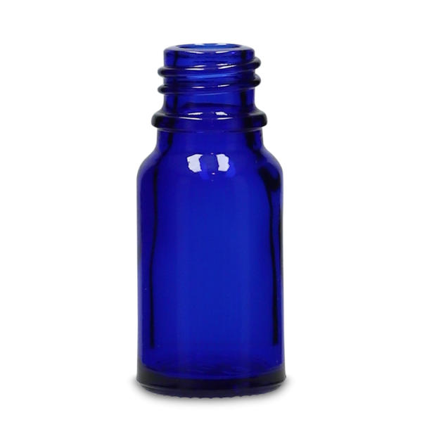 10 ml dropper bottle glass transparent - blue GL 18 round