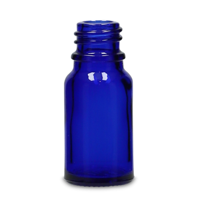 Flacone contagocce da 10 ml in vetro trasparente - blu GL 18 rotondo