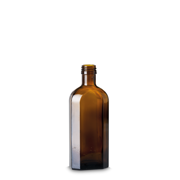 250 ml meplat bottle glass brown PP 28 meplat