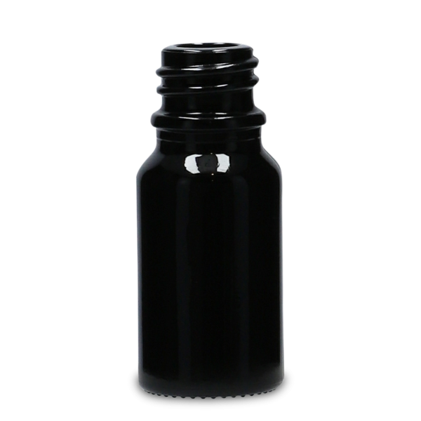 Flacon compte-gouttes 10 ml verre noir GL 18 rond