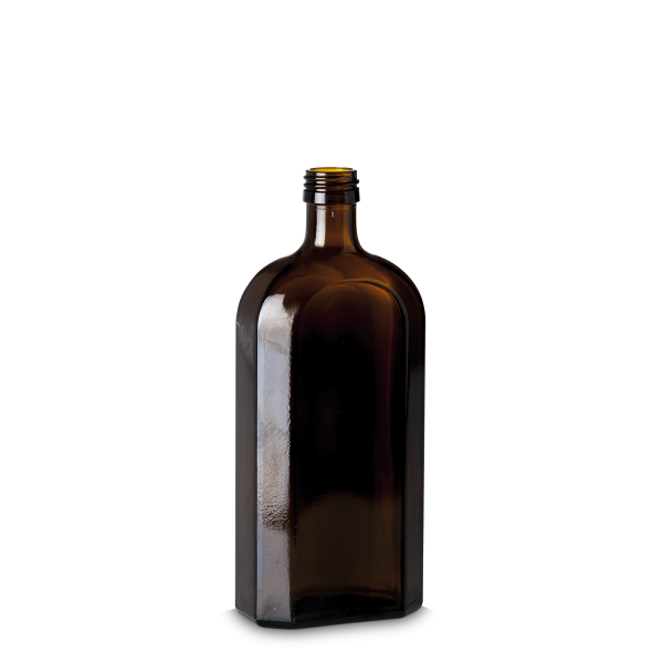 500 ml Meplat bottle glass brown PP 28 meplat