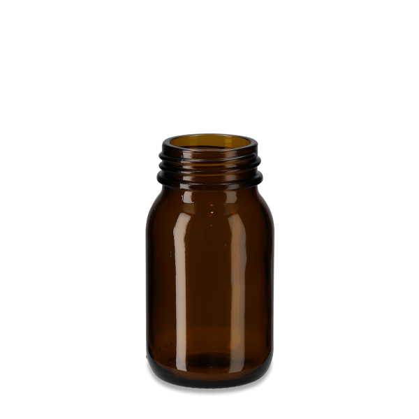100 ml wide neck glass brown GL 40 round