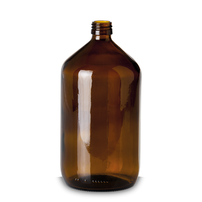 Frasco medicinal de 1000 ml vidrio marrón PP 28 redondo