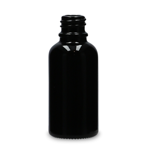 Frasco cuentagotas 30 ml vidrio negro GL 18 redondo