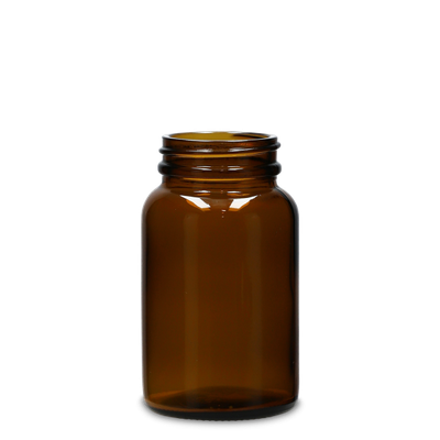150 ml wide-mouth glass brown GL 45 round