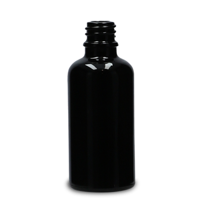 Flacon compte-gouttes 50 ml verre noir GL 18 rond