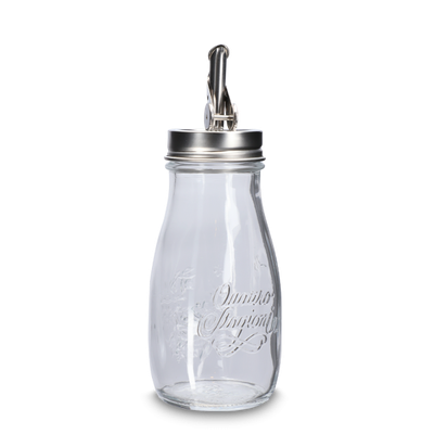 400 ml oil bottle - glass - including stainless steel pourer