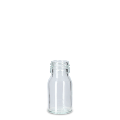 Frasco de medicina de 30 ml vidrio transparente PP 28 redondo