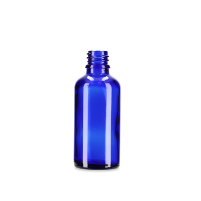 Flacon compte-gouttes 50 ml verre bleu GL 18 rond
