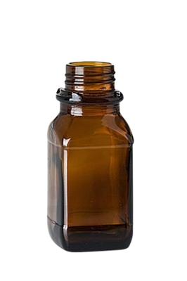 100 ml wide-mouth glass brown GL 32 square