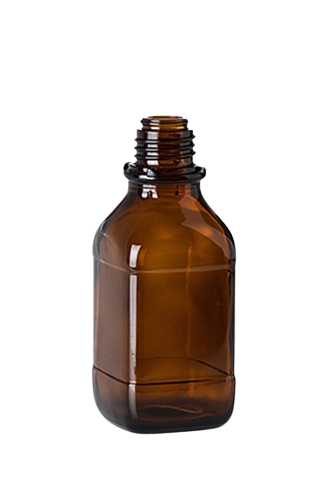 250 ml narrow neck glass brown GL 32 square