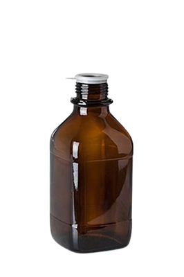 1000 ml vaso de cuello estrecho marrón GL 45 cuadrado