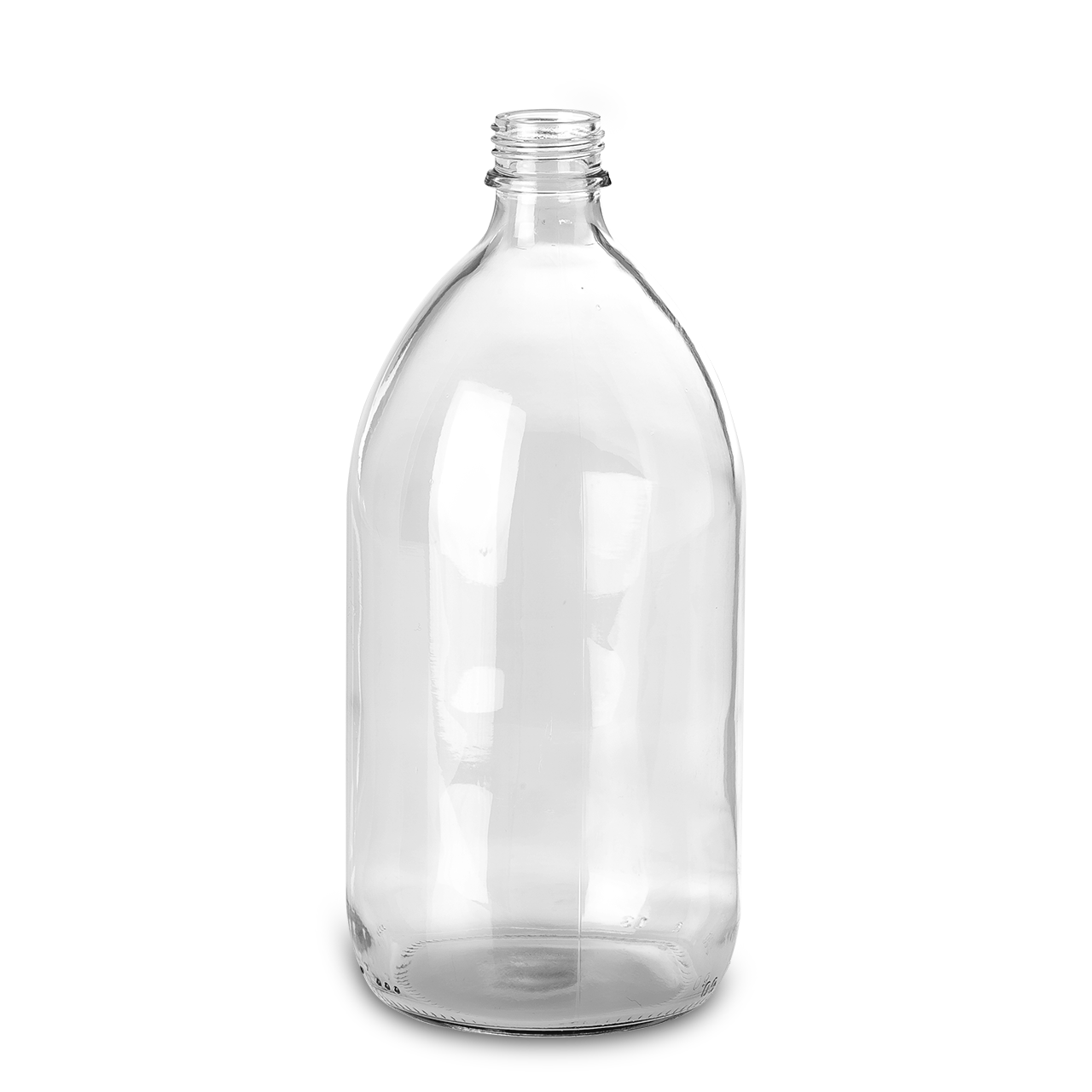 1000 ml narrow-neck glass glass clear GL 28 round