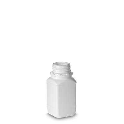 Flacon carré 250 ml HDPE blanc OV 45 carré