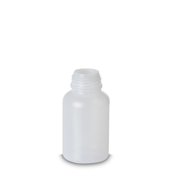 Frasco de laboratorio 250 ml LDPE natural RD 40 redondo