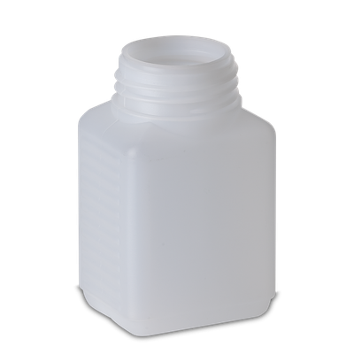 125 ml Vierkantflasche HDPE natur RD 40 rechteckig