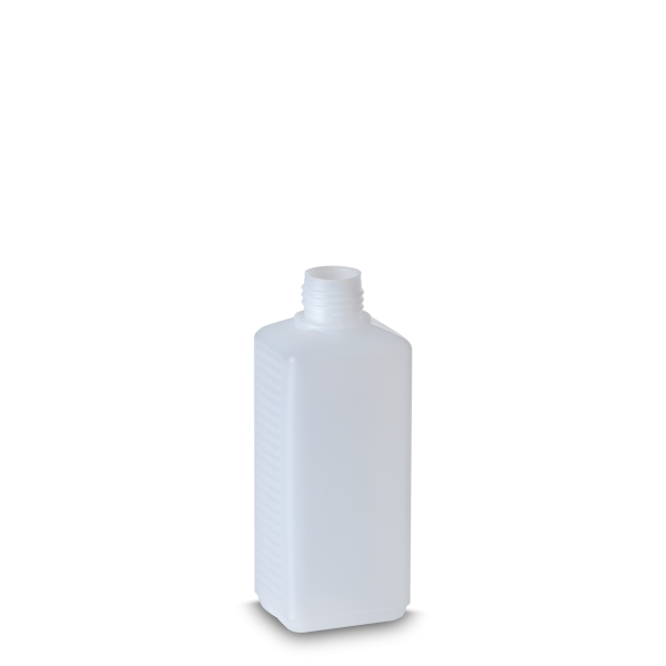 250 ml square bottle HDPE natural RD 25 rectangular - height 139.8mm