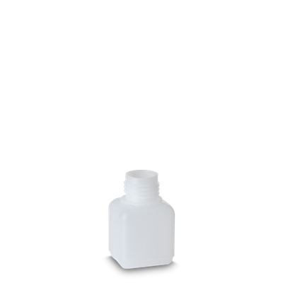 Frasco cuadrado 50 ml HDPE natural RD 25 rectangular
