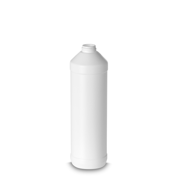 750 ml round bottle HDPE white RD 28 cylindrical