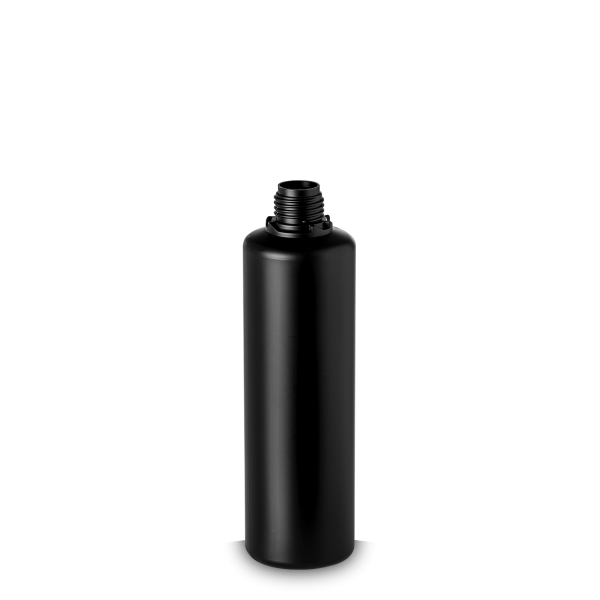 500 ml round bottle HDPE black OV 28 cylindrical
