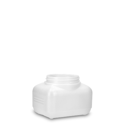 Bottiglia quadrata da 500 ml HDPE naturale RD 80 rettangolare