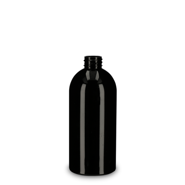 500 ml Boston Round - PET - black - 28/410