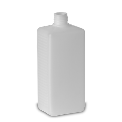 Bottiglia quadrata da 500 ml HDPE naturale RD 25 rettangolare