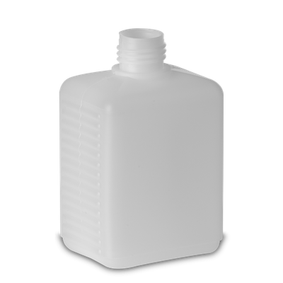 Bottiglia quadrata da 300 ml HDPE naturale RD 25 rettangolare