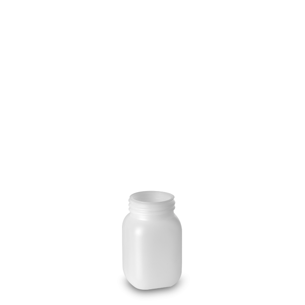 100 ml chemical bottle HDPE natural RD 40 square