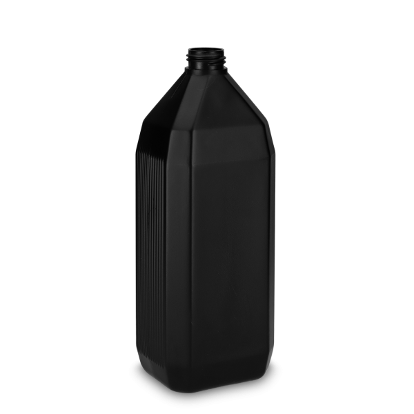 Botella cuadrada de 1000 ml HDPE negro ZP 28 octogonal