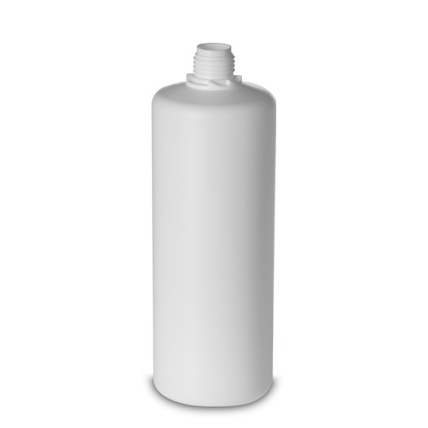 1000 ml round bottle HDPE white OV 28 cylindrical