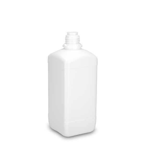 1000 ml Vierkantflasche HDPE weiß OV 32 eckig