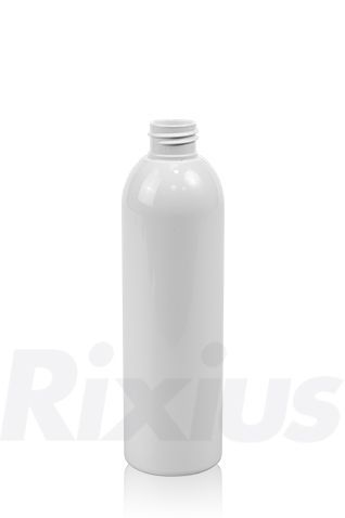 250 ml round bottle PET white 24/410 round shoulder