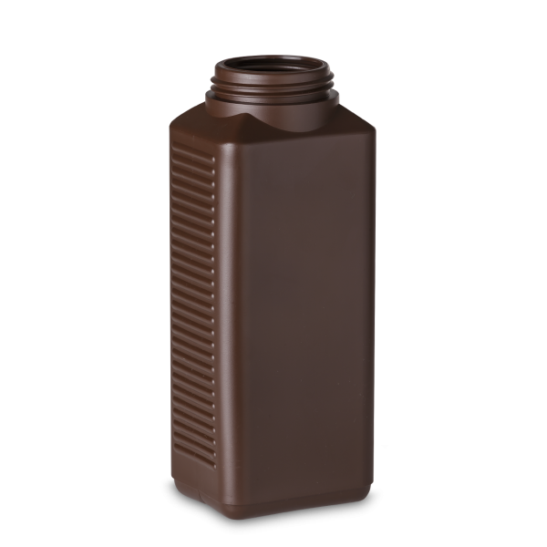 1000 ml square bottle HDPE brown 60 rectangular