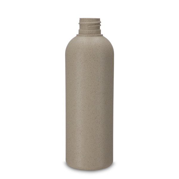 250 ml round bottle of natural wheat straw 24/410 round