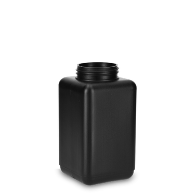 Flacone quadrato da 500 ml HDPE nero RD 50 quadrato